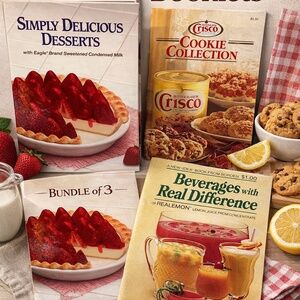 🍪 Cookbook Bundle | Book Desserts • Cookies • Beverages | Set of 3,  Vintage